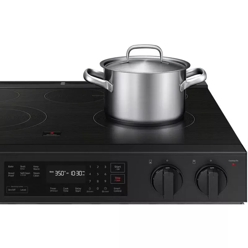 Samsung - Bespoke 6.3 Cu. Ft. Slide-In Electric Range with Precision Knobs - Stainless Steel