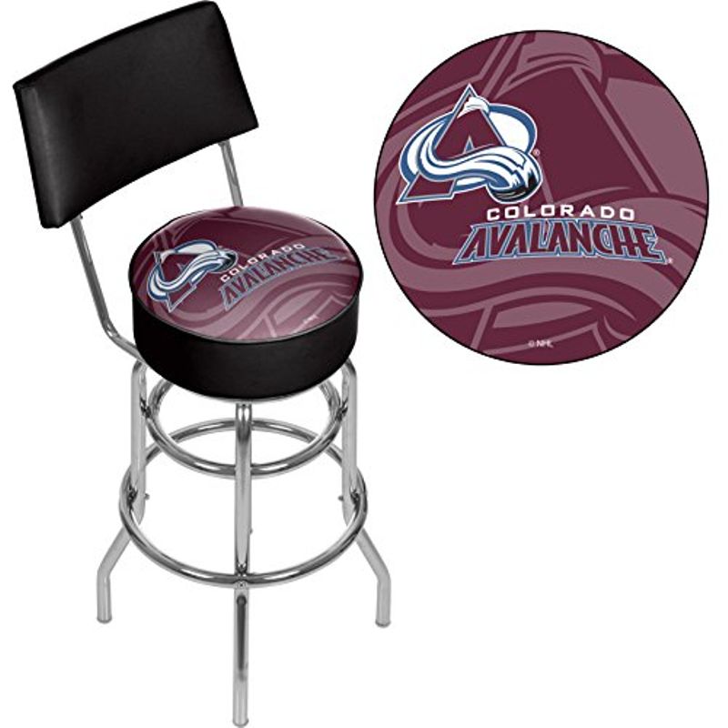 Trademark Gameroom NHL1100-CA-WM NHL Swivel bar Stool with Back - Watermark - Colorado Avalanchea