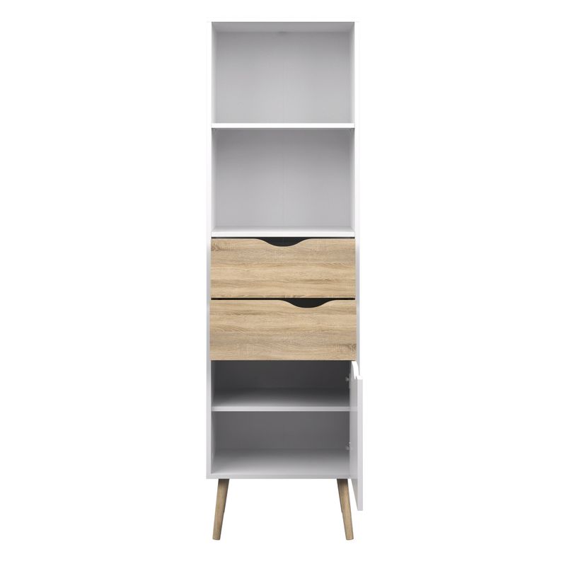 Carson Carrington Kristiansund White Oak 2-drawer 1-door Bookcase - White/Oak Structure
