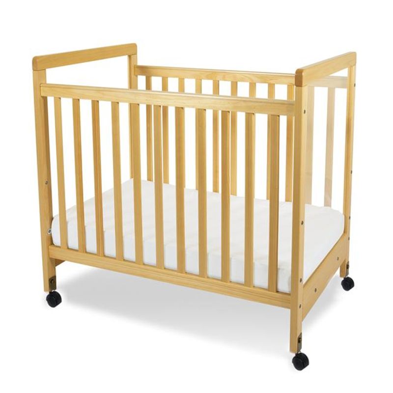 Foundations SafetyCraft Compact Fixed Side Clearview Crib in Natural - Natural