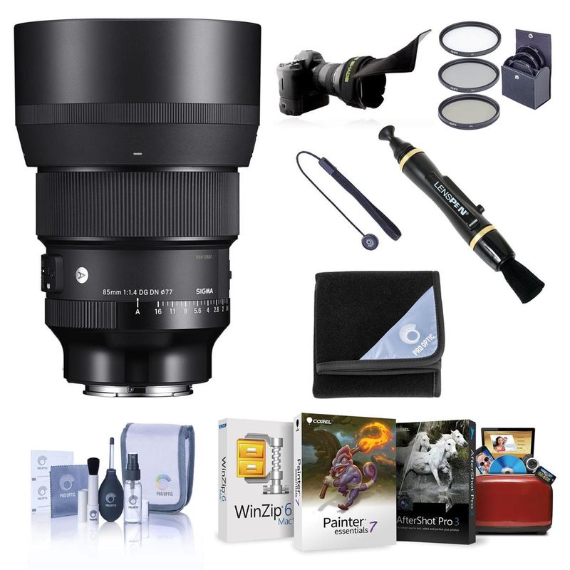Sigma 85mm f/1.4 DG DN ART Lens for Leica L Bundle with Accessories and Mac Software Suite