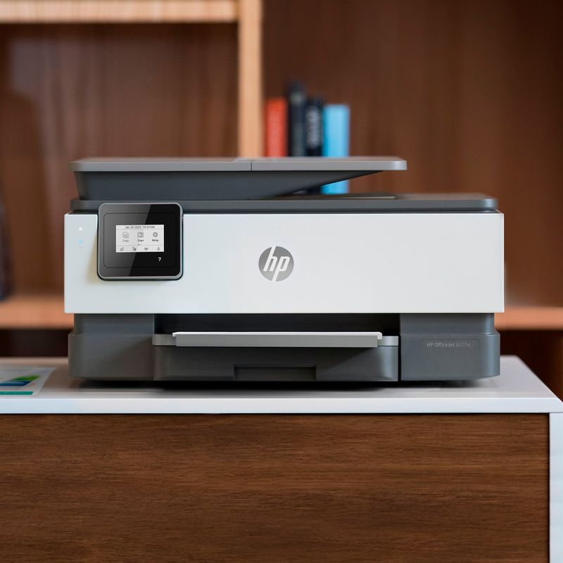 Alt View Zoom 15. HP - OfficeJet 8015e Wireless All-In-One Inkjet Printer with 6 months of Instant Ink Included with HP+ - White