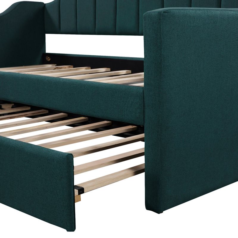 Nestfair Upholstered Twin Daybed with Trundle - Green