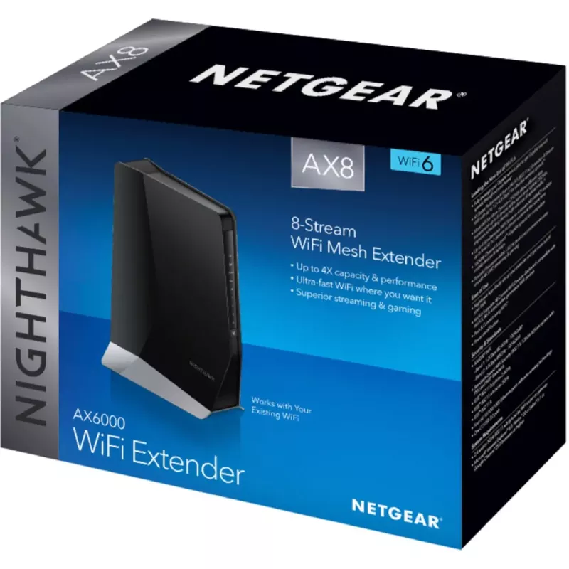 NETGEAR - Nighthawk EAX80 AX6000 WiFi 6 Range Extender and Signal Booster - White