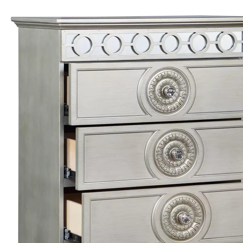 ACME Varian Chest, Silver & Mirrored Finish
