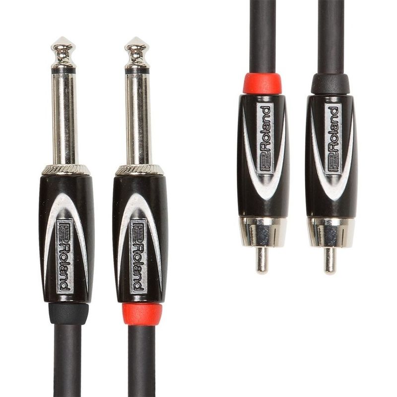 Roland RCC-10-2R28 Interconnect Cable - 1/4" to RCA, 10' - N/A - N/A/Black - Recording Equipment - Musician/Entertainer/Techie