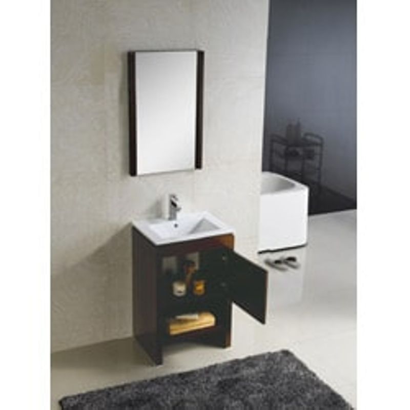 Fine Fixtures Modena Wenge and White Wood/ Ceramic Vanity - Vannity with Mirror