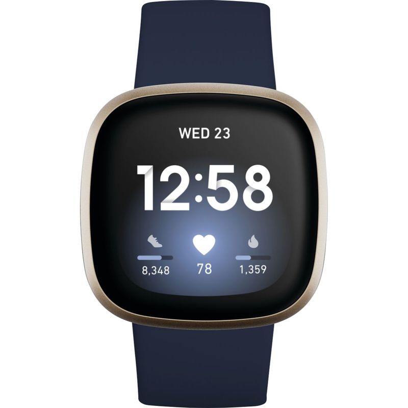 Front Zoom. Fitbit - Versa 3 Health & Fitness Smartwatch - Soft Gold