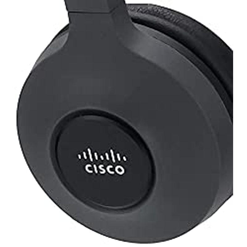 Cisco Headset 522, Wired Dual On-Ear 3.5mm Headset with USB-A Adapter, Charcoal, 2-Year Limited Liability Warranty (CP-HS-W-522-USB=)