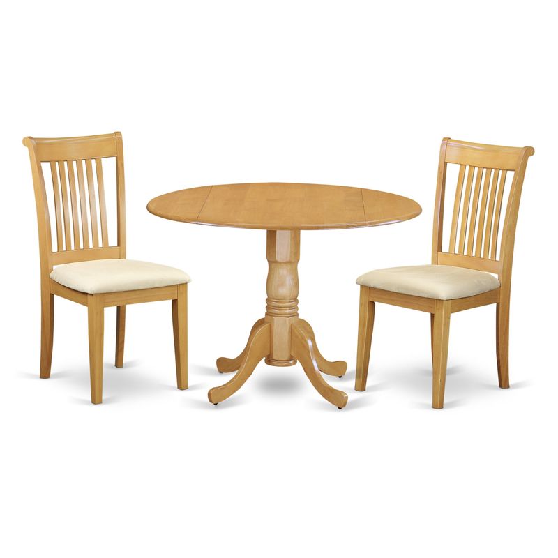 Dublin Kitchen Table Set - Dining Table and Kitchen Chairs - Oak Finish (Pieces & Seat Type Options) - DLPO3-OAK-C
