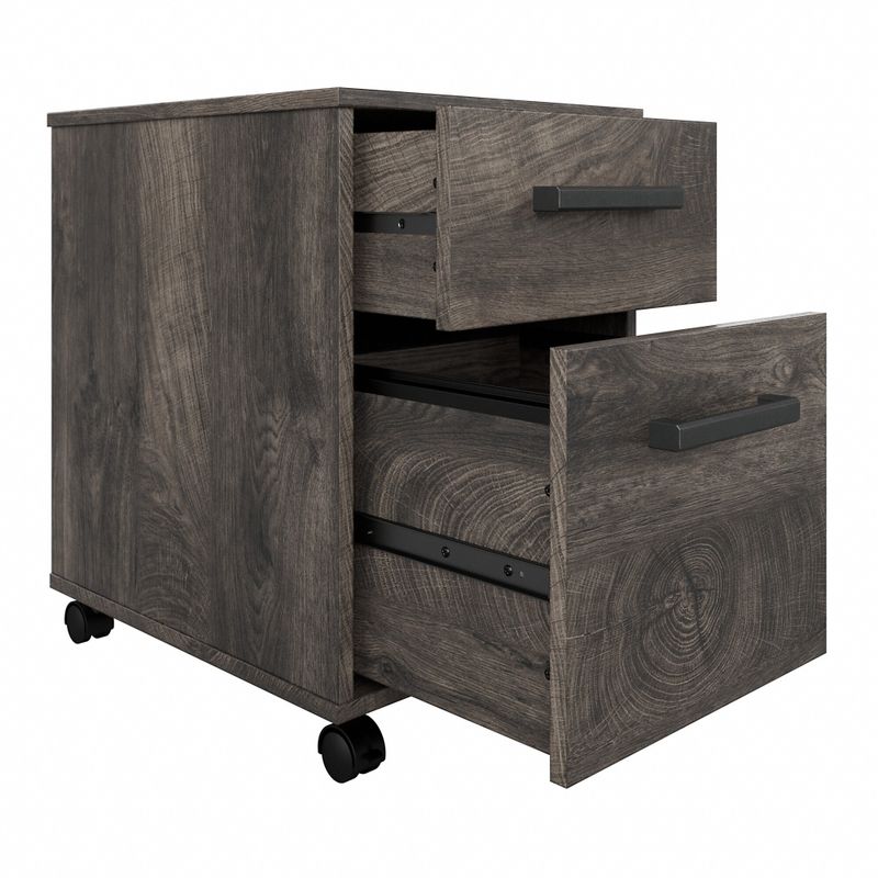 City Park 2 Drawer Mobile File Cabinet by kathy ireland® Home - Dark Gray Hickory