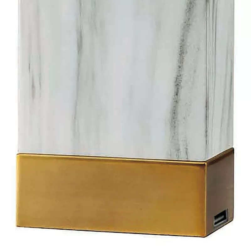 Contemporary Metal Table Lamp in White/Gold