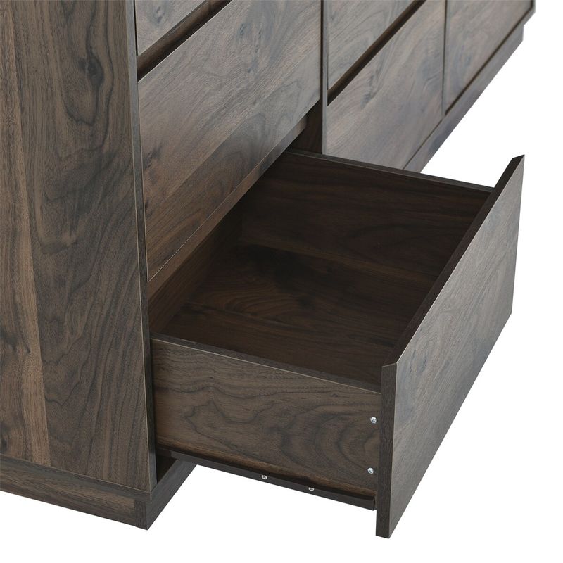 Rent to own Merax MidCentury Modern 9 Drawers Dresser Dark Brown
