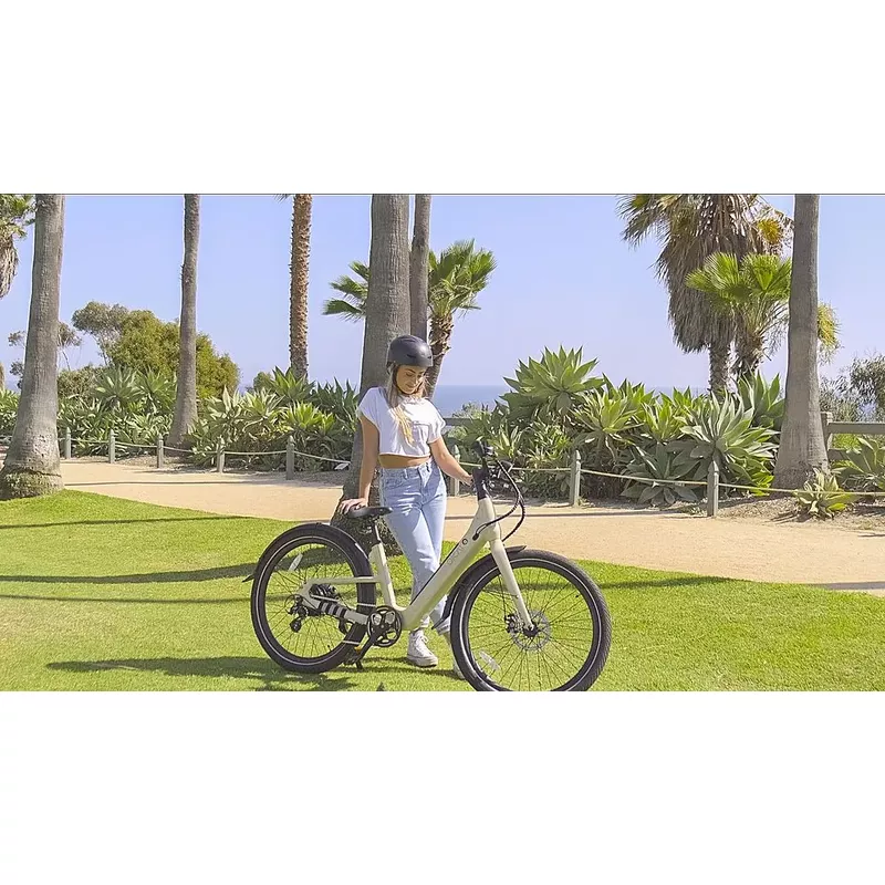 OKAI - Stride Electric Bike w/ 40 Miles Max Operating Range and 25 mph Max Speed - Desert Sand