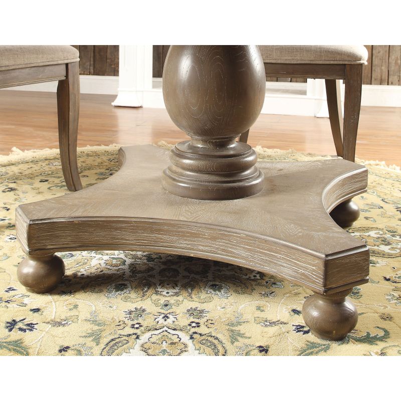 Furniture of America Lelan Traditional Rustic Round 48-inch Dining Table - Rustic Dark Oak