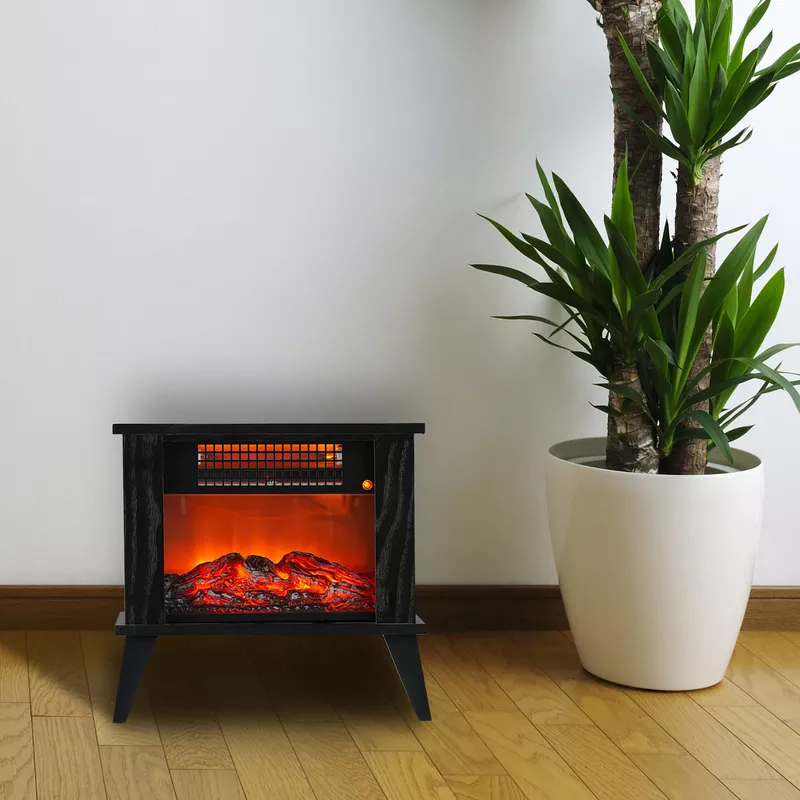 LifeSmart 1000W Tabletop Infrared Fireplace Space Heater with Flame Effect
