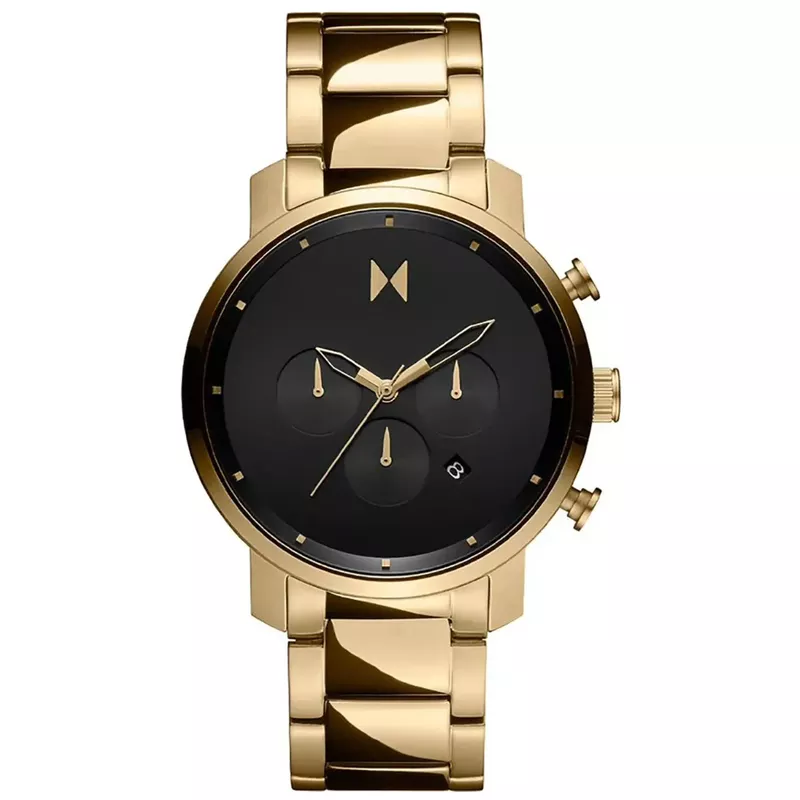 MVMT - Mens Chrono Gold-Tone Stainless Steel Watch Black Dial