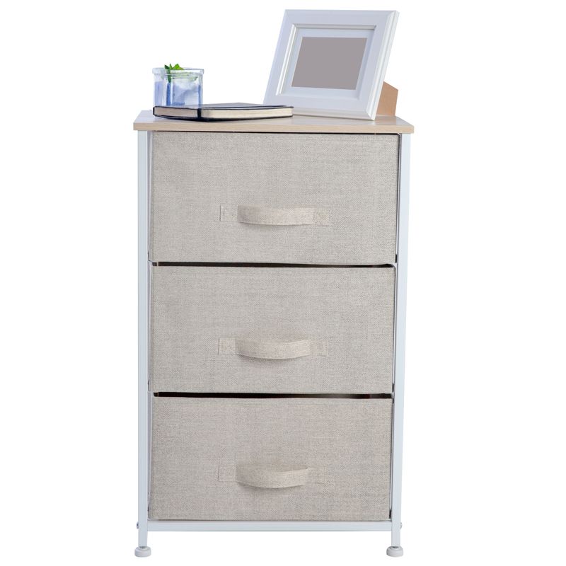 Simplify 3 Drawer Storage Chest in Beige - Grey - 3-drawer