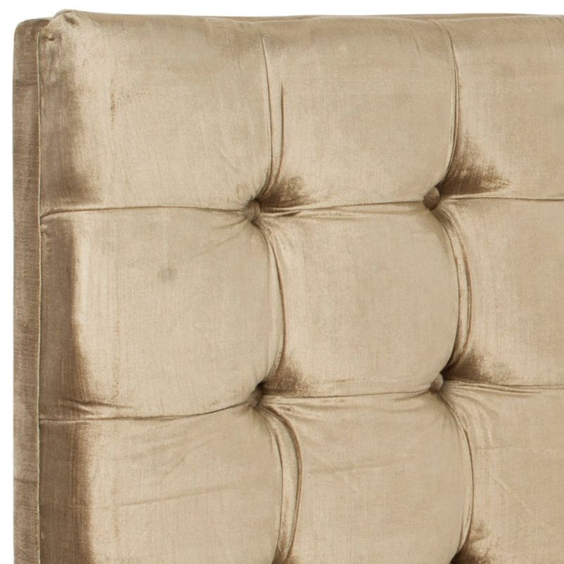 Safavieh Lamar Champagne Olive Green Upholstered Tufted Headboard - Queen