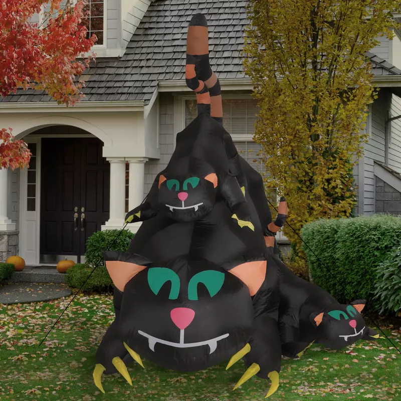 5-ft. Prelit Inflatable Black Cat Trio