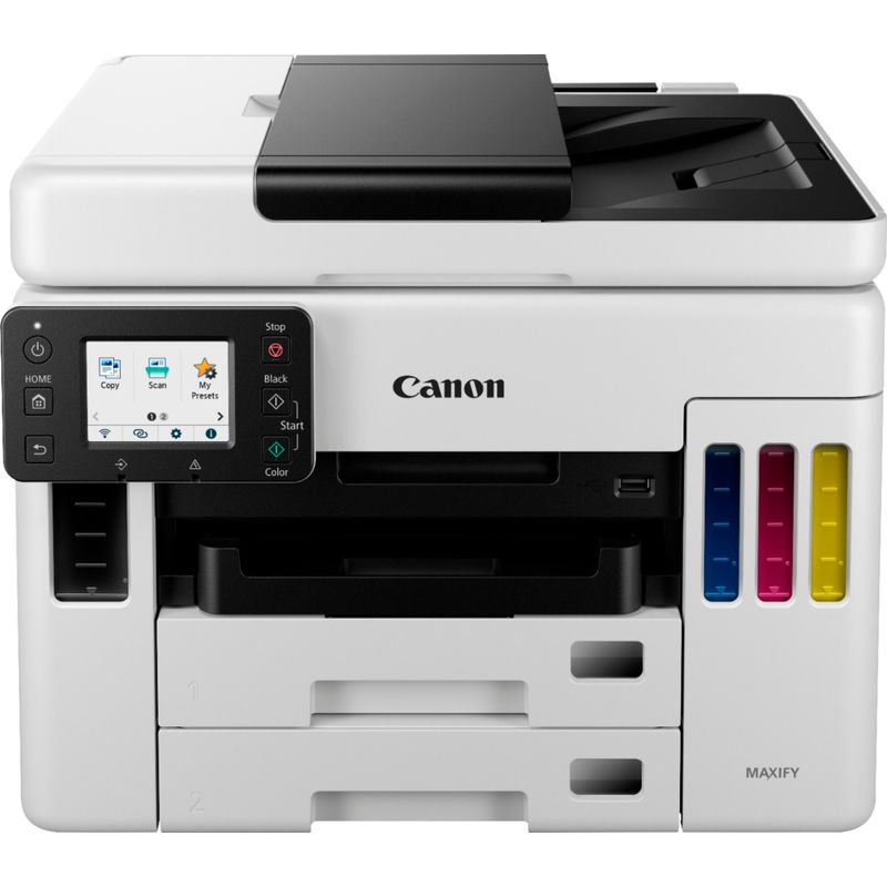 Front Zoom. Canon - MAXIFY MegaTank GX7021 Wireless All-In-One Inkjet Printer with Fax - White