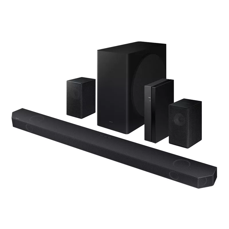 Samsung - Q-Series 9.1.2 Channel Q910D Dolby Atmos Soundbar + Rear Speakers