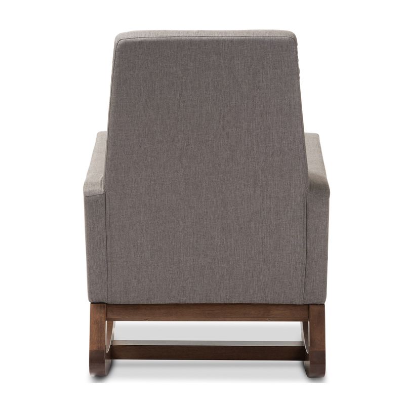 Baxton Studio Yashiya Mid-century Retro Modern Grey Fabric Upholstered Rocking Chair - Rocking Chair-Grey