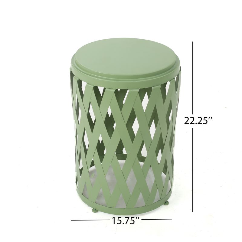 Selen Outdoor 12-inch and 14-inch Lattice Nested Side Table Set by Christopher Knight Home - Matte Teal