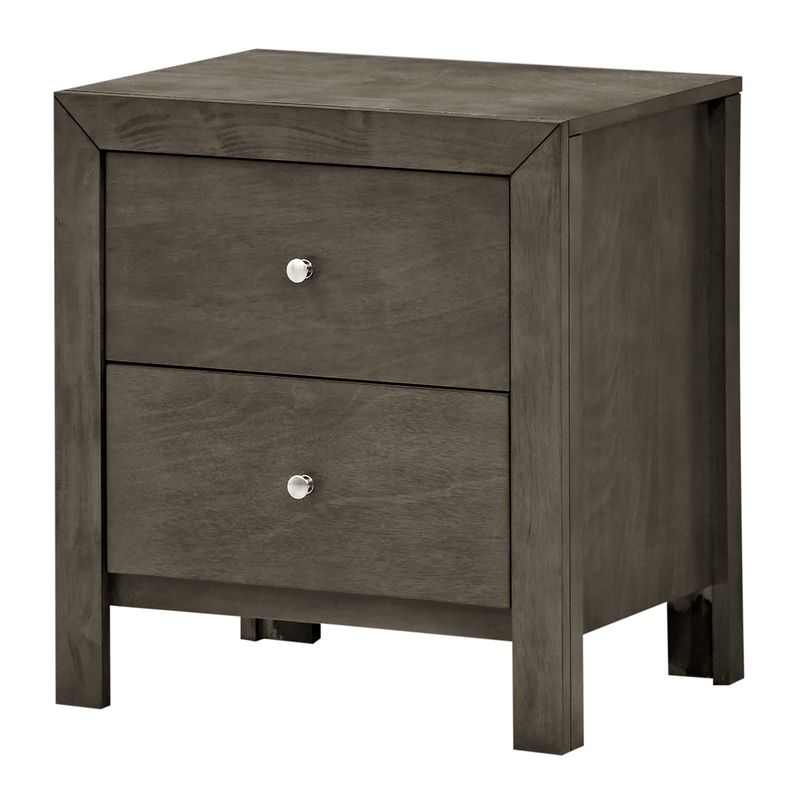 Burlington 2-drawer Wood Nightstand - Silver