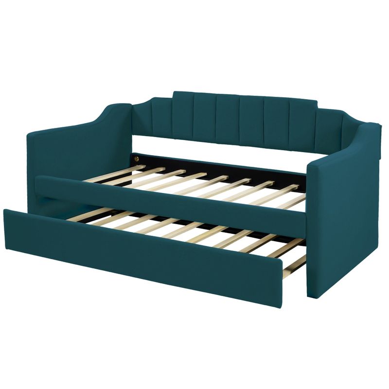 Nestfair Upholstered Twin Daybed with Trundle - Green