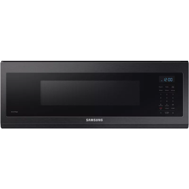Samsung 1.1-Cu. Ft. Smart SLIM Over-the-Range Microwave with 400 CFM Hood Ventilation, Black Stainless Steel