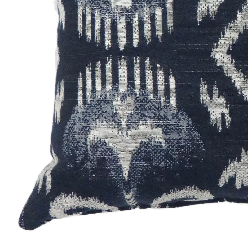 Contemporary Fabric 17" x 17" Throw Pillows in Navy (Set of 2)