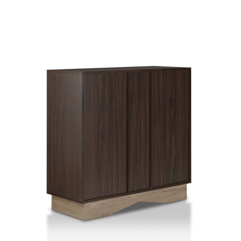 Furniture of America Lymu Contemporary Brown Wood Wine Cabinet - Wenge
