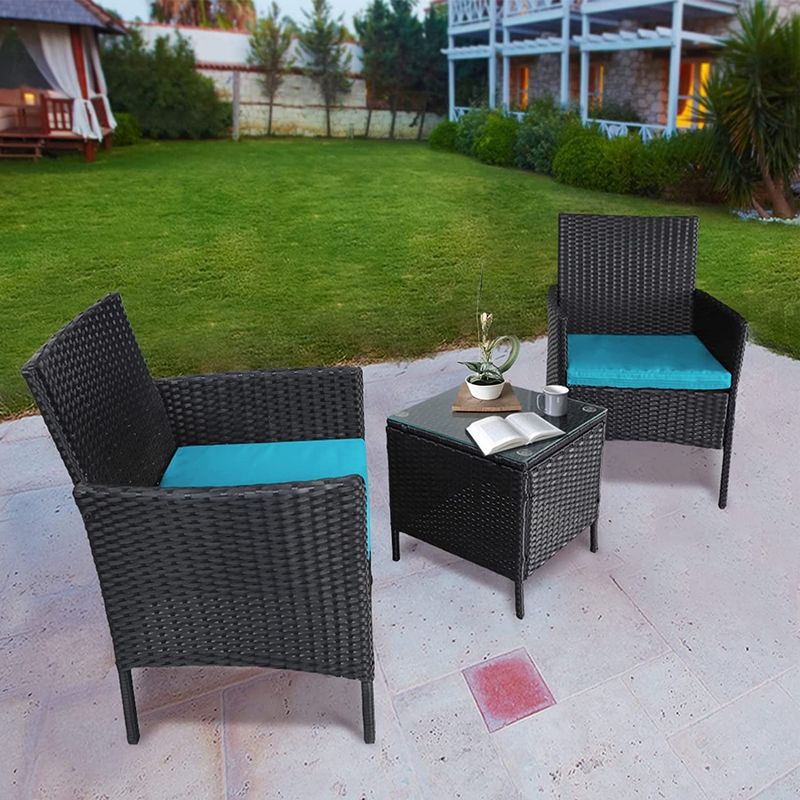 Pheap Outdoor 3-piece Cushioned Wicker Bistro Set by Havenside Home - Crimson