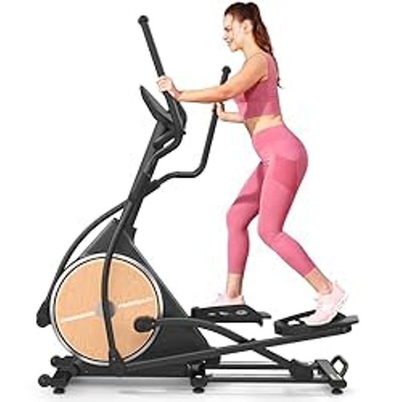 FEIERDUN Elliptical Machine, Cross Trainer for Home Use with Hyper-Quiet Electromagnetic Front Driving System, 32 Resistance Levels, 20IN...