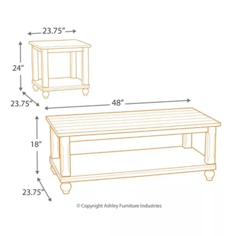 White Cloudhurst Occasional Table Set (3/CN)