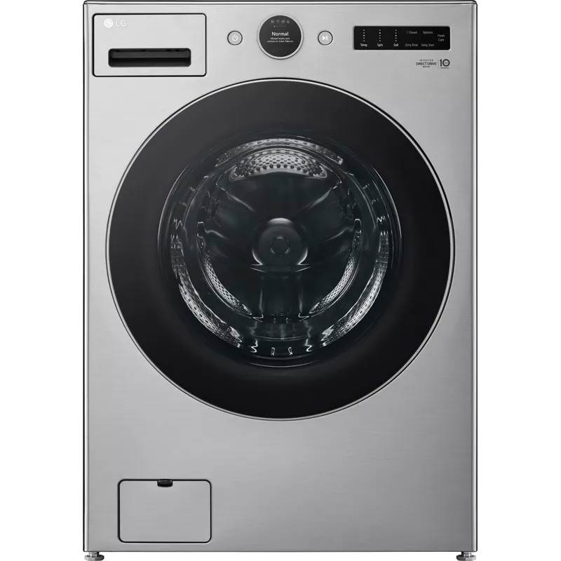 LG - 4.5 Cu. Ft. High-Efficiency Smart Front Load Washer with Steam and TurboWash 360 - Graphite Steel