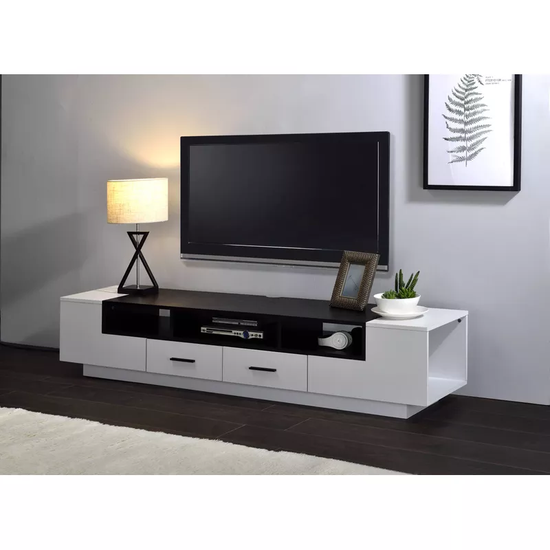 ACME Armour TV Stand, White & Black