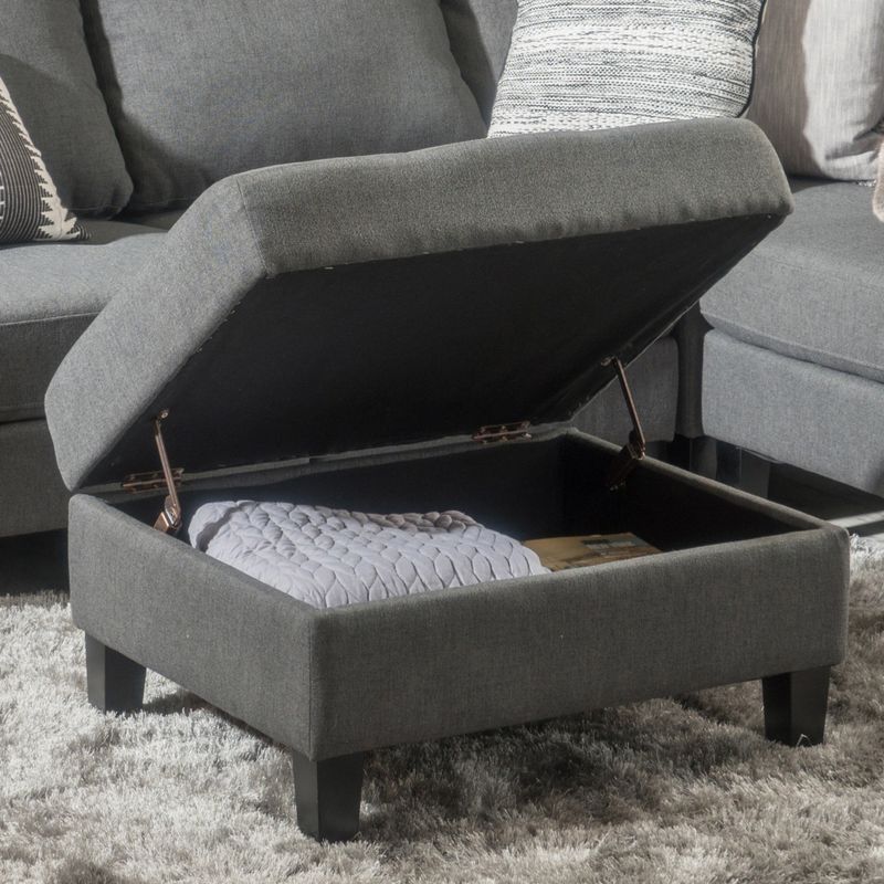 Zahra Tufted Fabric Storage Ottoman by Christopher Knight Home - Teal