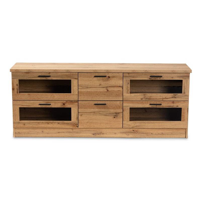 Adelino Modern Oak Brown Finished Wood 2-Drawer TV Stand - Oak