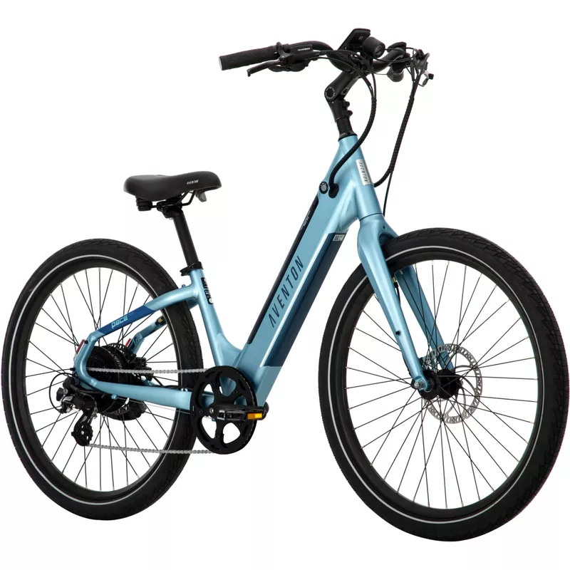 Aventon - Pace 500.3 Step-Through Ebike w/ up to 60 mile Max Operating Range and 28 MPH Max Speed - Large - Blue Steel