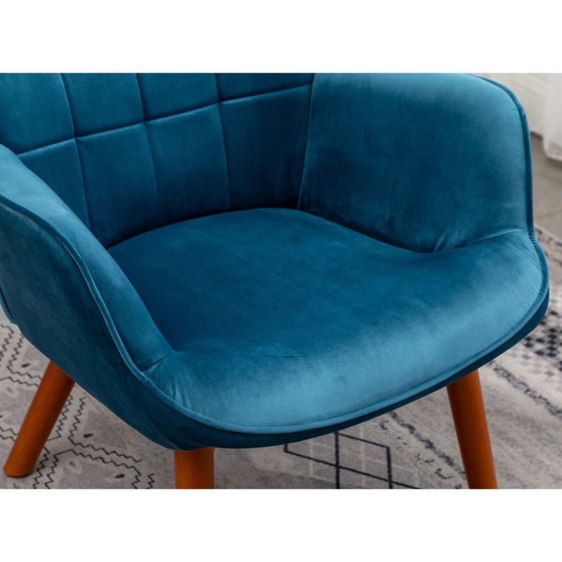 Carson Carrington Aasen Silky Velvet Tufted Accent Chair with Ottoman - Grey