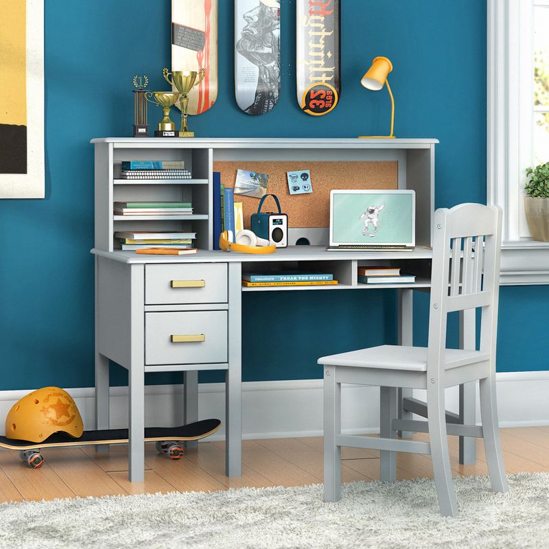 Guidecraft Kid's Taiga Desk and Hutch - Blue