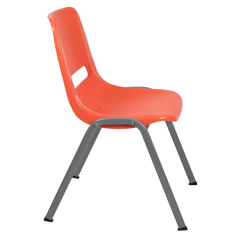 5 Pack Ergonomic Shell Student Stack Chair - Classroom/Office Guest Chair - Orange
