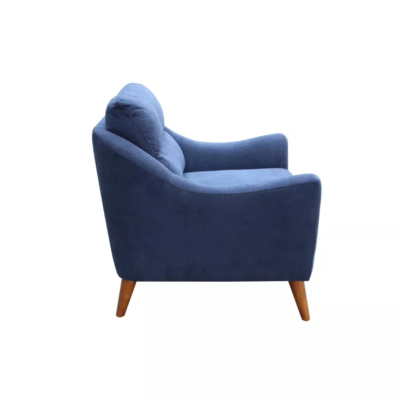 Gano Sloped Arm Upholstered Chair Navy Blue