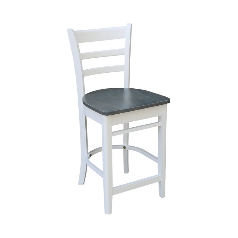 36" Counter Height Table with 4 Counter Height Barstools - 5 Piece Set - Counter Height - White/Heather Gray