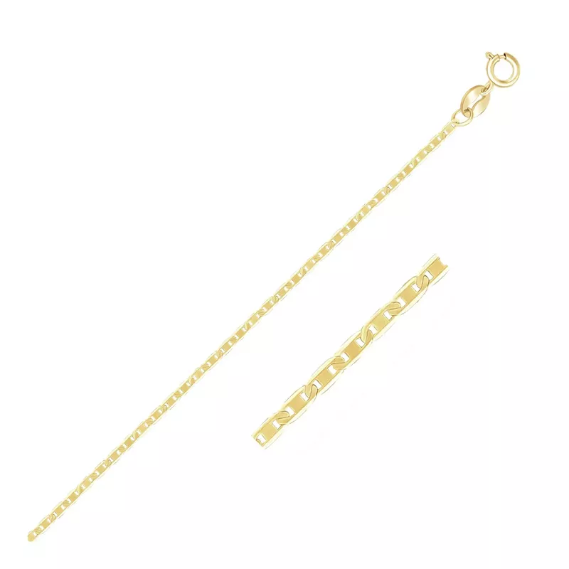 10k Yellow Gold Mariner Link Chain 1.2mm (16 Inch)