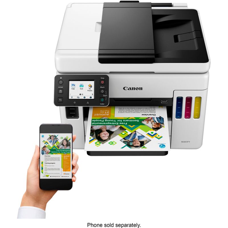Alt View Zoom 19. Canon - MAXIFY MegaTank GX7021 Wireless All-In-One Inkjet Printer with Fax - White