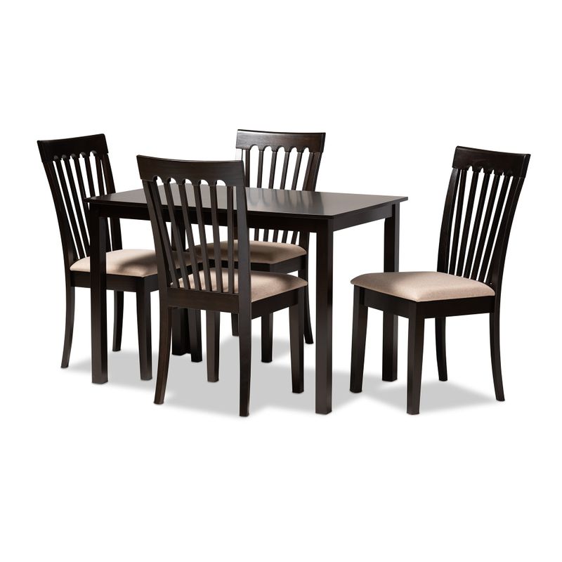 Modern and Contemporary 5-Piece Dining Set - Brown
