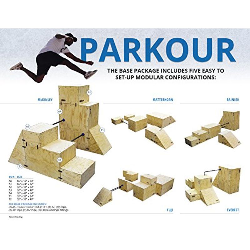 Gibson Athletic Gibson Parkour A4 Training Box, 32" x 48" x 64", Great for Practicing Climbing, Swinging, Vaulting, Jumping & Rolling...